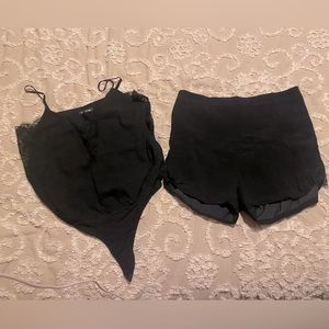 Bebe body suit top with shorts